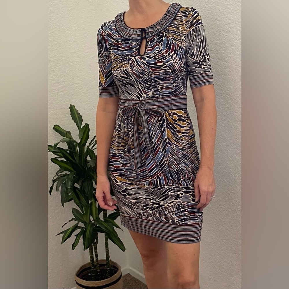 BCBG Maxazria belted mini dress